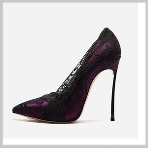 Carollabelly Shoes Women's High Heels Pumps Lace - FUCHEETAH
