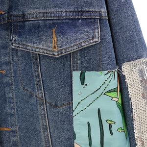Boho Jacket Vintage cartoon pattern Embroidery long sleeve - FUCHEETAH