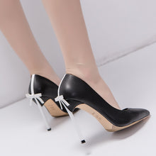 Cargar imagen en el visor de la galería, High Quality Women Pointed Toe shoes Bowtie Thin High Heels - FUCHEETAH