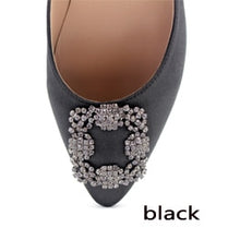 Load image into Gallery viewer, Rhinestone Women High Heels Silk Stiletto Heels Shoes - FUCHEETAH