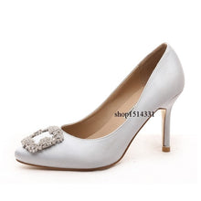 Load image into Gallery viewer, Rhinestone Women High Heels Silk Stiletto Heels Shoes - FUCHEETAH