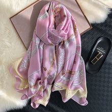 Cargar imagen en el visor de la galería, Luxury brand hijab summer women scarves soft long print silk scarves lady shawl - FUCHEETAH