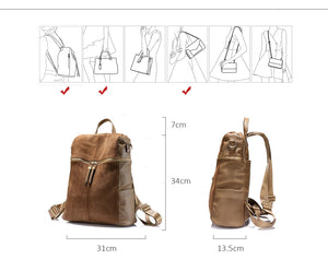 Vintage brand women backpack leather PU  large capacity shoulder bags for women - FUCHEETAH