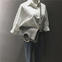 Cargar imagen en el visor de la galería, Women Handbags Round Metal Handle Suede Tote Sac a main Fold Clutches - FUCHEETAH