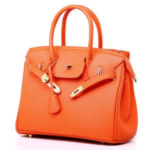 Women Large-capacity Handbag Shoulder Bags PU Litchi Pattern Platinum Bag Zipper Diagonal Crossbody Bag - FUCHEETAH
