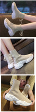 Cargar imagen en el visor de la galería, Ins socks shoes women&#39;s fly woven mesh face breathable muffin Loafers - FUCHEETAH