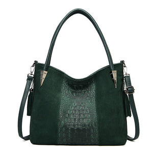 Luxury Handbags Women Crocodile Soft Leather Large Capacity - FUCHEETAH