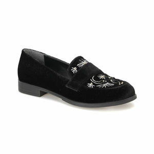 Black Women Loafer Shoes - FUCHEETAH