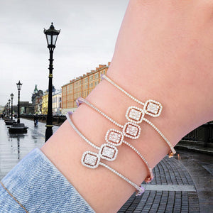 Luxury Stackable Bangle Cubic Zircon Crystal Bracelet