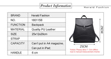 Cargar imagen en el visor de la galería, Women Backpack Quality Leather Backpack Casual Solid School Bag - FUCHEETAH