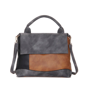 Fashion Patchwork Pu Leather Handbags Luxury Brand Women Crossbody Shoulder Bag - FUCHEETAH