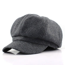 Cargar imagen en el visor de la galería, England Solid Color Wool Octagonal Cap  Winter Brim Hat Casual Versatile Young MEN - FUCHEETAH