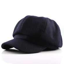 Load image into Gallery viewer, England Solid Color Wool Octagonal Cap  Winter Brim Hat Casual Versatile Young MEN - FUCHEETAH