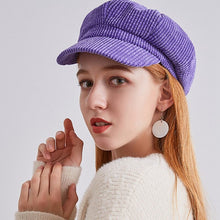 Charger l&#39;image dans la galerie, Corduroy Octagonal Hats for Women Solid Color Retro Octagonal Caps - FUCHEETAH