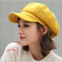 Laden Sie das Bild in den Galerie-Viewer, wool  Women Beret Autumn Winter Octagonal Cap Hats Stylish Artist Painter - FUCHEETAH