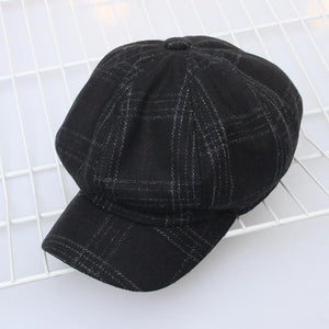 Retro Octagonal Cap Newsboy Beret Hat Warm Hats For Men and Women - FUCHEETAH