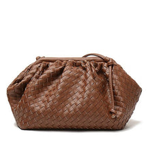 Load image into Gallery viewer, New woven large ruched cloud bag leather pleated shoulder slung dumplings bag clutch bag - FUCHEETAH