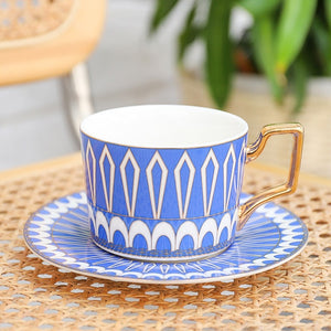 British Style Luxury Moroccan Coffee Cup and Saucer Set - FUCHEETAH