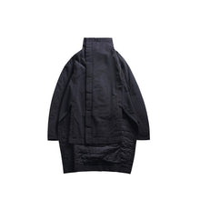 Laden Sie das Bild in den Galerie-Viewer, Irregular Long Type Cotton-padded Loose Coat Solid Black - FUCHEETAH