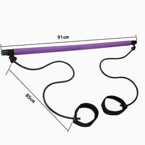 Pilates Bar Stick with Resistance Band for Gym and Fitness - FUCHEETAH