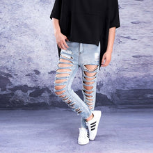 Load image into Gallery viewer, Samo Zaen Collection Hole jeans tide exaggerated super hole - FUCHEETAH