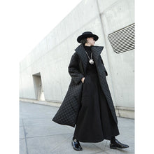 Cargar imagen en el visor de la galería, Black Big Size Long Cotton-padded Coat Long Sleeve Loose Fit - FUCHEETAH
