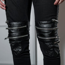 Cargar imagen en el visor de la galería, Samo Zaen Collection Hip-hop slim fit zipper stitching jeans - FUCHEETAH