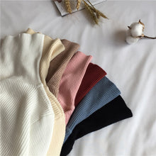 Cargar imagen en el visor de la galería, Thick Sweater Knitted Ribbed Long Sleeve Turtleneck Slim - FUCHEETAH