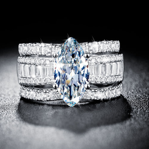 Luxury 2 Color Set Ring Inlaid With AAA Zircon Crystal - FUCHEETAH