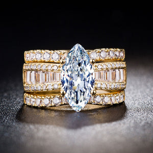 Luxury 2 Color Set Ring Inlaid With AAA Zircon Crystal - FUCHEETAH