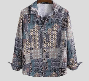 Samo Zaen Collection Print Shirt Long Sleeve Vintage - FUCHEETAH