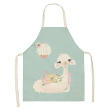 Cargar imagen en el visor de la galería, Cute Alpaca Cactus Printed Cotton Linen Sleeveless Aprons Kitchen Women Pinafore Cooking Baking Waist Bib 53*65cm - FUCHEETAH