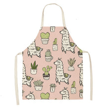 Cargar imagen en el visor de la galería, Cute Alpaca Cactus Printed Cotton Linen Sleeveless Aprons Kitchen Women Pinafore Cooking Baking Waist Bib 53*65cm - FUCHEETAH