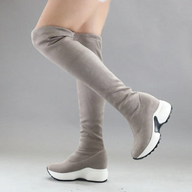 Stretch Fabrics Over The Knee Boots - FUCHEETAH