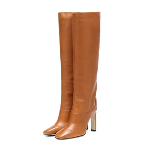Knee High Boots Women New Design Fur Warm Winter Shoes High Heel Woman - FUCHEETAH