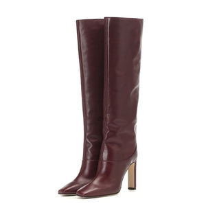Knee High Boots Women New Design Fur Warm Winter Shoes High Heel Woman - FUCHEETAH