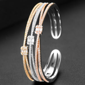 3 ROWS In 1 New Luxury Stackable Bangle Cuff - FUCHEETAH