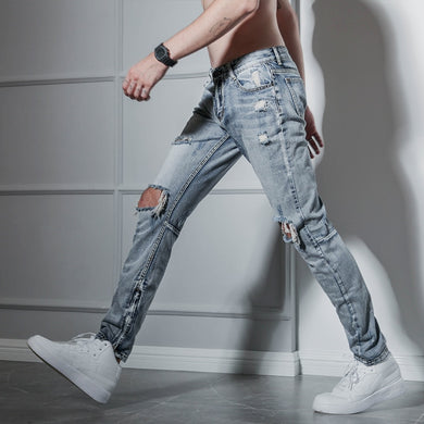 Samo Zaen Collection Street beggar jeans slim leg - FUCHEETAH