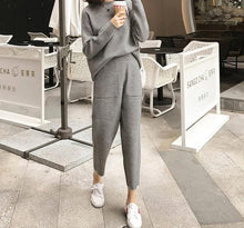 Load image into Gallery viewer, Winter Casual Sweater Tracksuits O-neck Long Sleeve 2 Pieces Set - FUCHEETAH