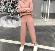 Load image into Gallery viewer, Winter Casual Sweater Tracksuits O-neck Long Sleeve 2 Pieces Set - FUCHEETAH