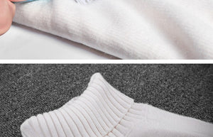 Cashmere Turtleneck Long Sleeve Pullover Knitwear - FUCHEETAH