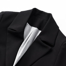 Load image into Gallery viewer, Black Contrast Color Pocket Blazer Long Sleeve Loose Fit Jacket - FUCHEETAH