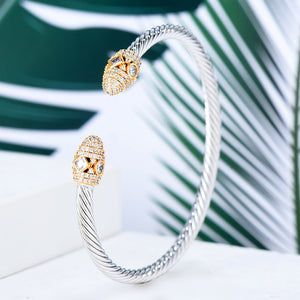 Trendy Luxury Stackable Bracelet Cuff Full Cubic Zircon Crystal - FUCHEETAH