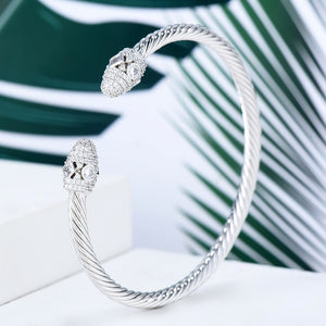 Trendy Luxury Stackable Bracelet Cuff Full Cubic Zircon Crystal - FUCHEETAH
