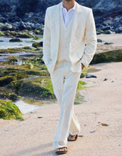 Load image into Gallery viewer, Samo Zaen Collection Classic Beige Linen Beach Men Suits - FUCHEETAH