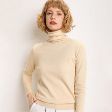 Laden Sie das Bild in den Galerie-Viewer, Knitted Cashmere Sweaters Turtleneck Solid Color Knitwear Thin - FUCHEETAH