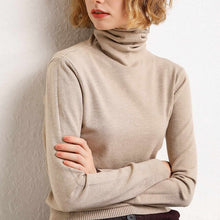 Load image into Gallery viewer, Knitted Cashmere Sweaters Turtleneck Solid Color Knitwear Thin - FUCHEETAH