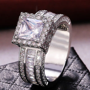 Gorgeous Princess Cut White Cubic Zircon Ring - FUCHEETAH