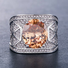 Cargar imagen en el visor de la galería, Luxury Solitaire Band Square Ring accessory - FUCHEETAH