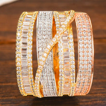 Load image into Gallery viewer, Trendy Crossover Bold Ring Cubic Zircon Finger Rings Beads - FUCHEETAH